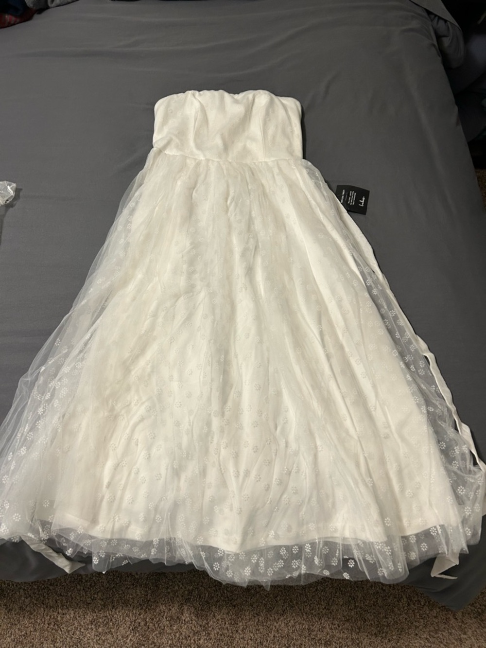 White Strapless Tulle Women’s Dress - Lulus